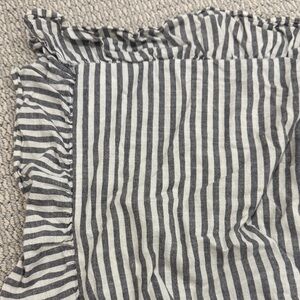 Pottery Barn Gray and White Striped Bedding